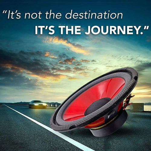 Mandotos CoreBass 6-inch 300W car subwoofer showing black speaker cone and mounting frame for enhanced bass sound