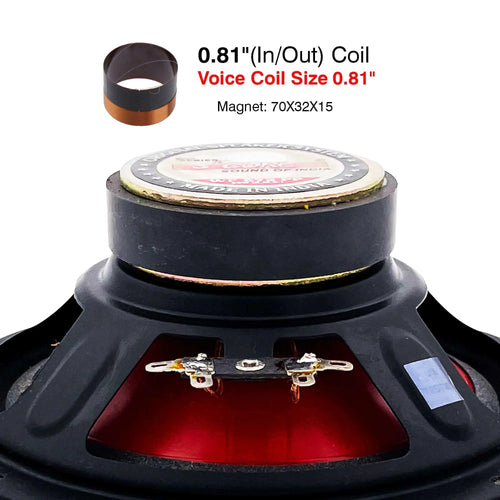 Mandotos CoreBass 6-inch 300W car subwoofer showing a black speaker with mounting hardware and wiring on a plain background.