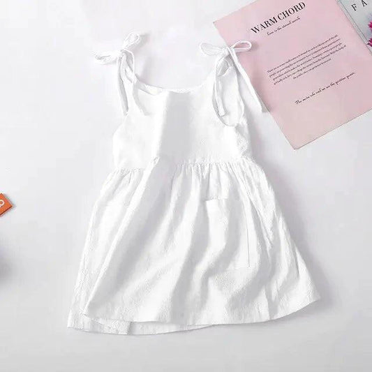 Mandotos cotton chic toddler sundress in pastel with floral pattern, sleeveless design, perfect for warm weather and casual outings.