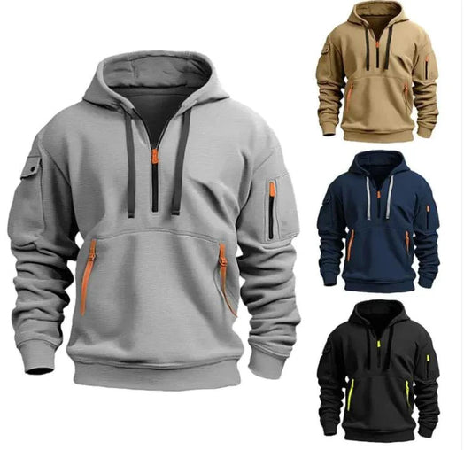 Mandotos cotton dropped shoulder hooded sweatshirt featuring a relaxed fit and comfortable hood, ideal for casual wear.