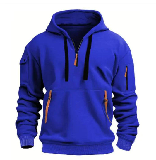 Mandotos cotton dropped shoulder hooded sweatshirt featuring a relaxed fit and cozy design, shown in a front view.