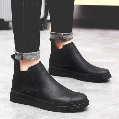 Mandotos cozy leather footwear with a soft, comfortable design, featuring brown leather material and casual slip-on style.