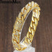 Gold Cuban curb bracelet by MANDOTOS featuring thick interlocking links on a polished chain.