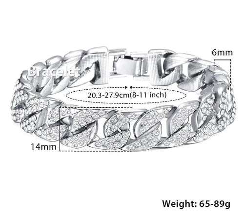 Mandotos Cuban Gold Curb Bracelet showcasing thick, polished gold links on a white background.