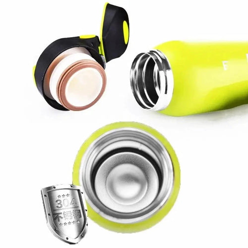 Mandotos CycleTherm insulated water bottle with leak-proof lid and stainless steel body for keeping drinks hot or cold.