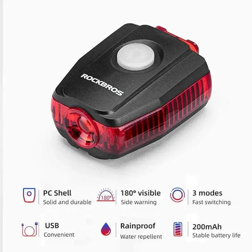 Mandotos Cyclist's Beacon USB rechargeable waterproof bike light mounted on a bicycle for visibility and safety.