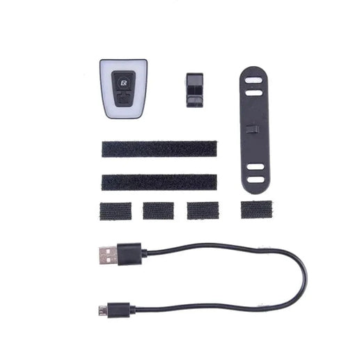 Mandotos Cyclist's Beacon USB rechargeable waterproof bike light mounted on a bike for visibility during night riding
