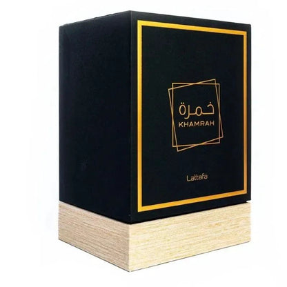 Darey Khamrah 100ml men's cologne bottle by MANDOTOS with a sleek design, featuring lasting wood scent Arabic perfume for confident men.