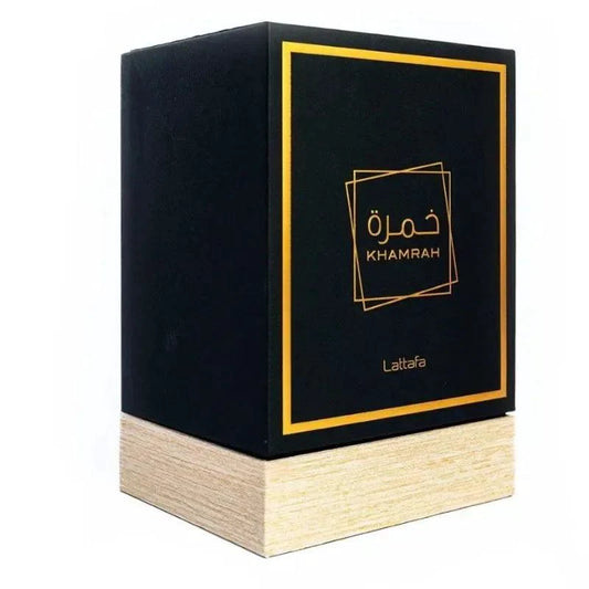 Darey Khamrah 100ml men's cologne bottle by MANDOTOS with a sleek design, featuring lasting wood scent Arabic perfume for confident men.