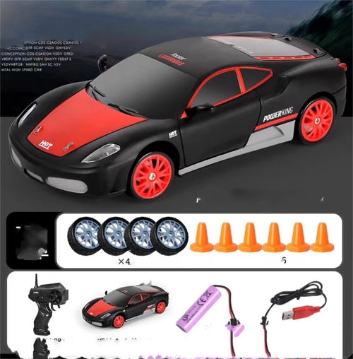 Mandotos 2.4G 4WD RC Drift Car GTR AE86 model, remote control racing toy for children, perfect for Christmas gifts.