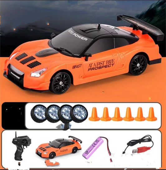Mandotos 2.4G 4WD RC Drift Car GTR AE86 model remote control racing car for children, toy vehicle for Christmas gifts