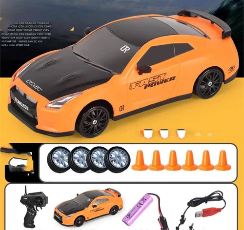 Mandotos 2.4G 4WD RC Drift Car GTR AE86 model toy car for remote control racing, suitable for children and Christmas gifts.