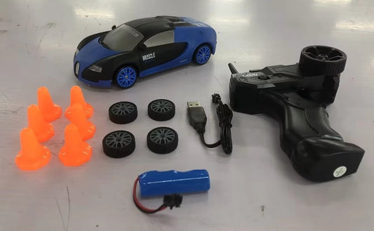 Mandotos 2.4G 4WD RC Drift Car toy, GTR AE86 model with remote control, ideal for children and racing enthusiasts.