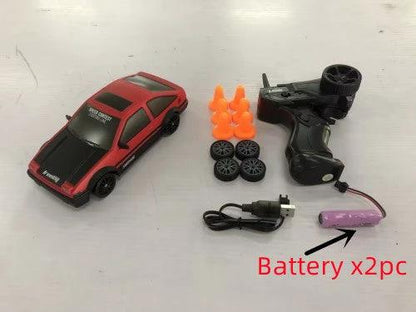 Mandotos 2.4G 4WD RC Drift Car toy with GTR model and AE86 design, remote control racing car for children and Christmas gifts.