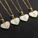 Mandotos 26-letter heart-shaped necklace with white shell pendant, personalized love clavicle chain jewelry for women, Valentine's Day gift
