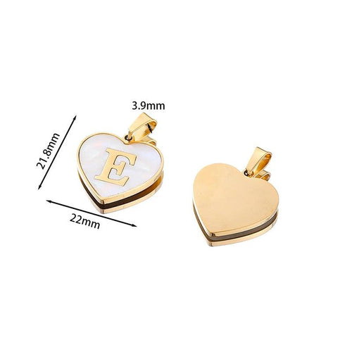 Mandotos white shell heart-shaped necklace with 26 letter charms, personalized jewelry for women, perfect for Valentine's Day.