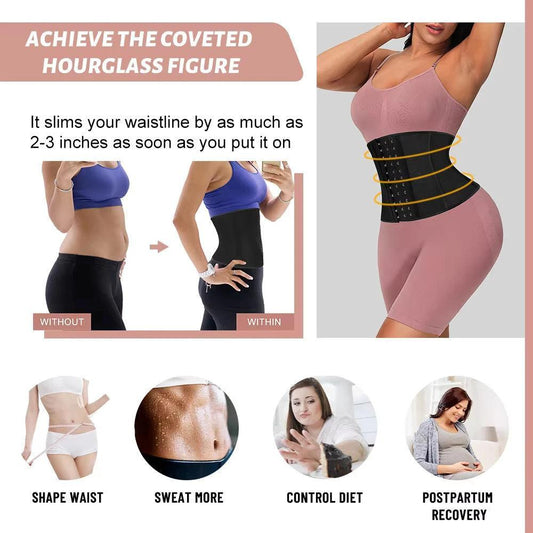 Mandotos ATBUTY 9-inch short torso sport girdle underwear for women with 9 steel bones and latex waist trainer corset.