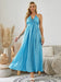 Mandotos bohemian halter maxi dress for women, sleeveless and flowy, ideal for summer beachwear and casual outdoor occasions.
