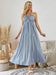 Mandotos bohemian halter maxi dress for women, sleeveless, flowy summer beach dress with vibrant print and relaxed fit.