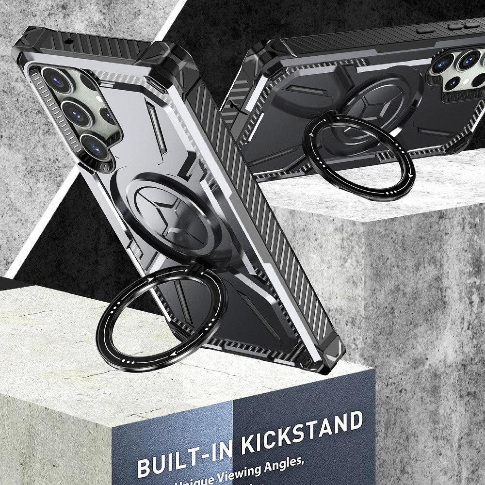 Mandotos magnetic phone case with ring, drop-resistant and protective, designed for a secure grip and style.