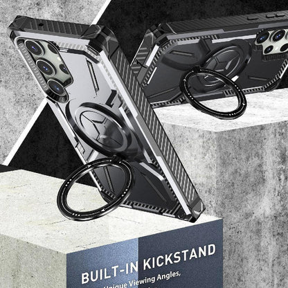 Mandotos magnetic phone case with ring, drop-resistant and protective, designed for a secure grip and style.