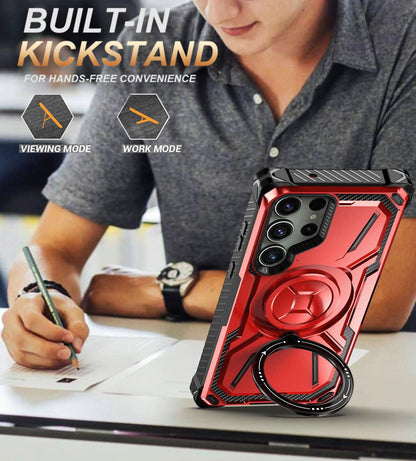 Mandotos magnetic phone case with ring, drop-resistant and protective, designed for smartphones.