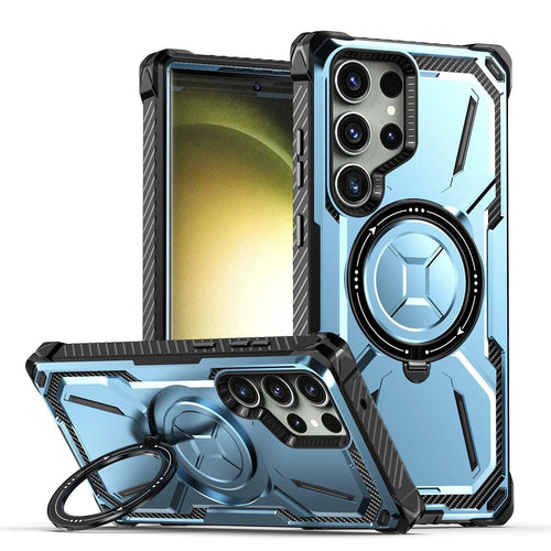Mandotos magnetic phone case with ring, drop-resistant and protective, fits smartphones securely with stylish design.