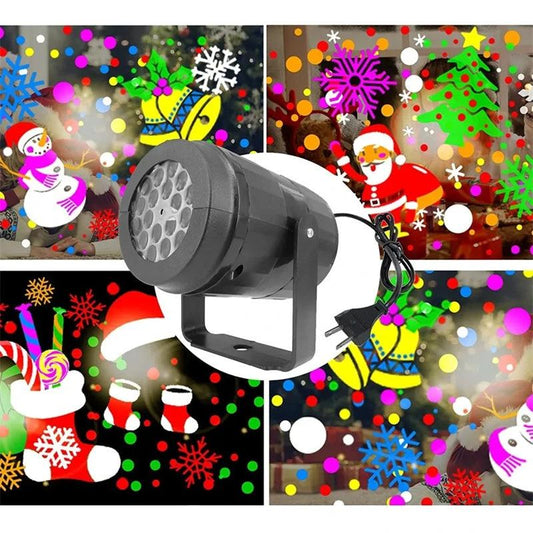 MANDOTOS Christmas snowflake projector light with rotating LED stage light for outdoor holiday garden Christmas decor.