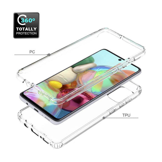 Mandotos ClearShield transparent phone case providing anti-drop protection with a sleek, slim design for ultimate visibility.