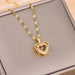 Double-layer love necklace by Mandotos featuring rhinestone accents and a titanium steel pendant, stylish and elegant jewelry piece