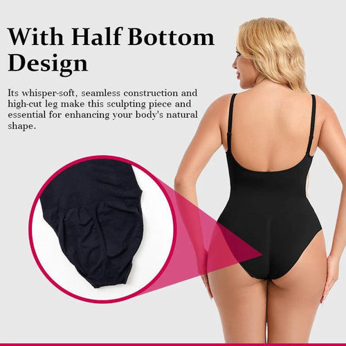 Mandotos seamless boyshorts shapewear bodysuit for women, plus size, slimming faja, and sculpting body shaper with a smooth fit.
