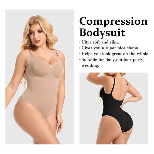 Mandotos seamless boyshorts shapewear bodysuit for women, plus size slimming fajas with sculpting and body shaping design.