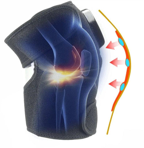 Mandotos electric infrared knee massager with adjustable heat and compression for joint and muscle relief, portable and lightweight.
