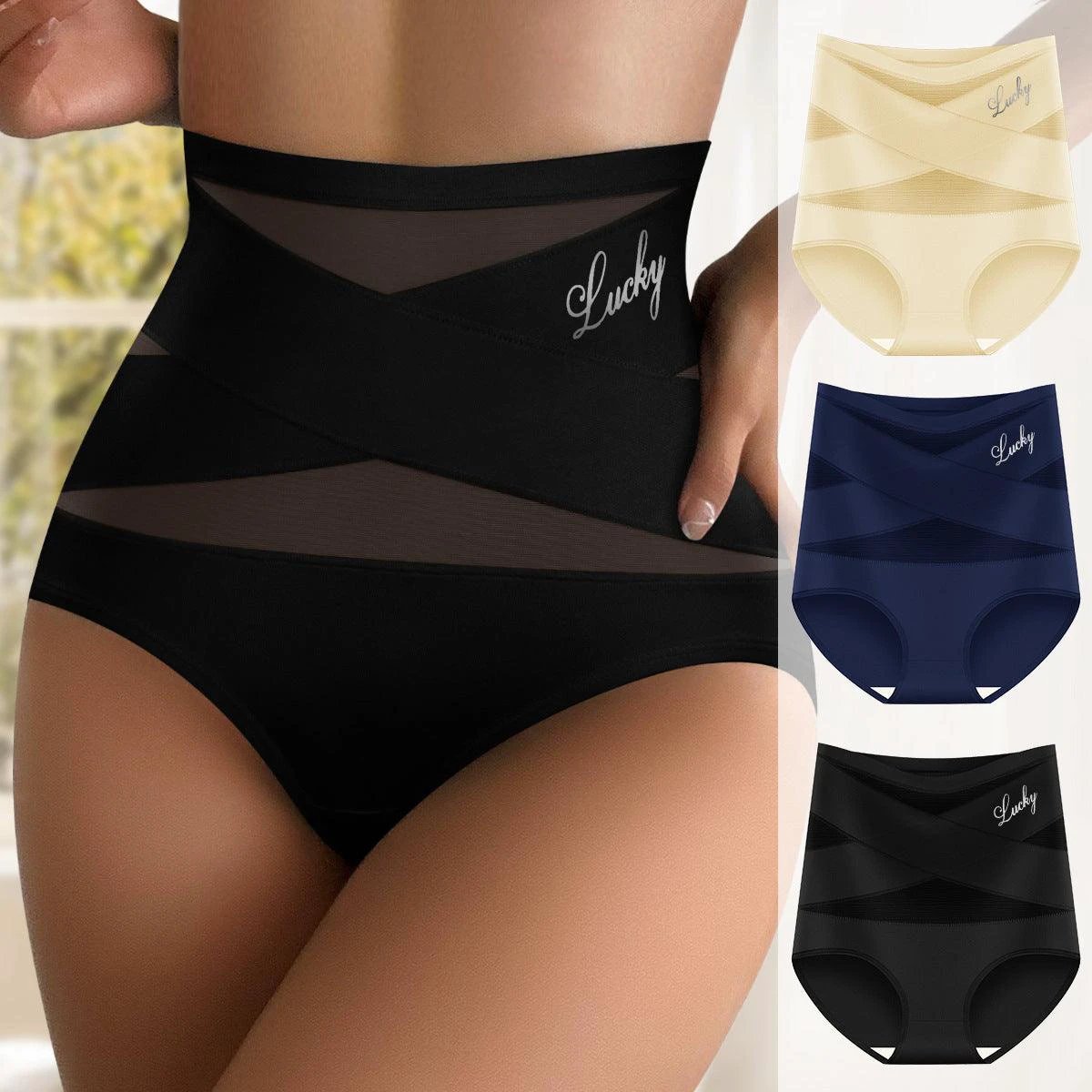 Women's high-waisted tummy control and hip-lifting triangle pants by MANDOTOS, showcasing the sleek fit and shaping design.