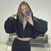 Mandotos casual women's solid color hoodie, European and American style, comfortable and versatile for everyday wear.