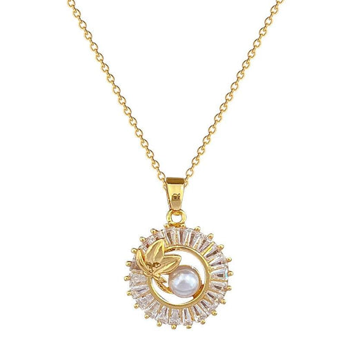 Mandotos fashion jewelry set with square full diamond personalized round ring, leaf necklace, and matching earrings.