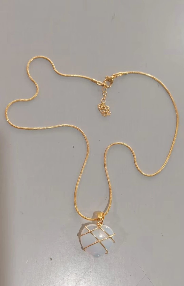 Fashion Moonstone Necklace featuring a cartoon princess design, ideal for girl jewelry by MANDOTOS.