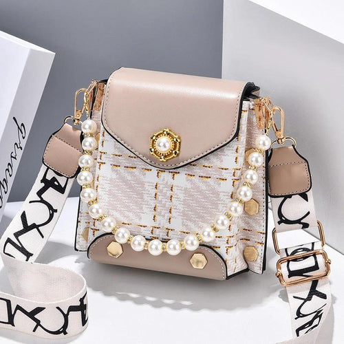Mandotos women's crossbody bag with pearl chain, cute princess wallet design, perfect for summer phone carrying.