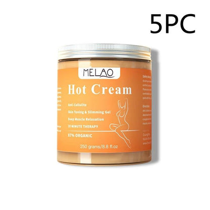 Mandotos Fat Burner Weight Loss Cream with anti-cellulite hot massage gel, showing the cream's jar and application process.