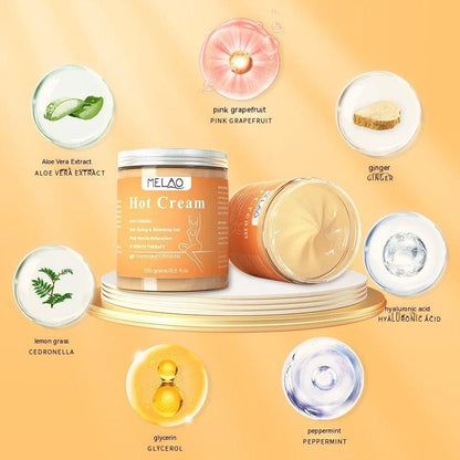 Mandotos Fat Burner Weight Loss Cream anti-cellulite hot massage gel applied to skin for slimming and toning.