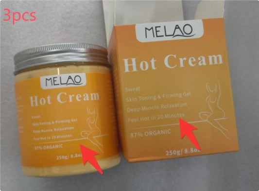 Mandotos fat burner weight loss cream with anti-cellulite hot massage gel, showing the jar and applicator in use.
