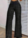 Girls' solid color high waist slim pants by MANDOTOS, featuring a hollow design and versatile home wear style.