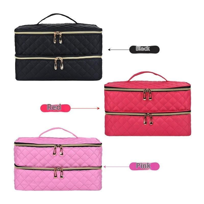 Mandotos GlamourPro double-layer nail tool organizer with stylish design and functional storage for manicure tools.
