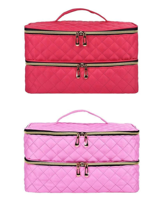 Mandotos GlamourPro double-layer nail tool organizer with stylish design and functional storage for manicure supplies.