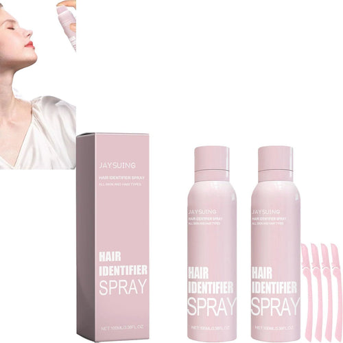 Mandotos Hair Identifier Spray for Face Dermaplaning, a women's grooming tool used to identify facial hair for precise removal.