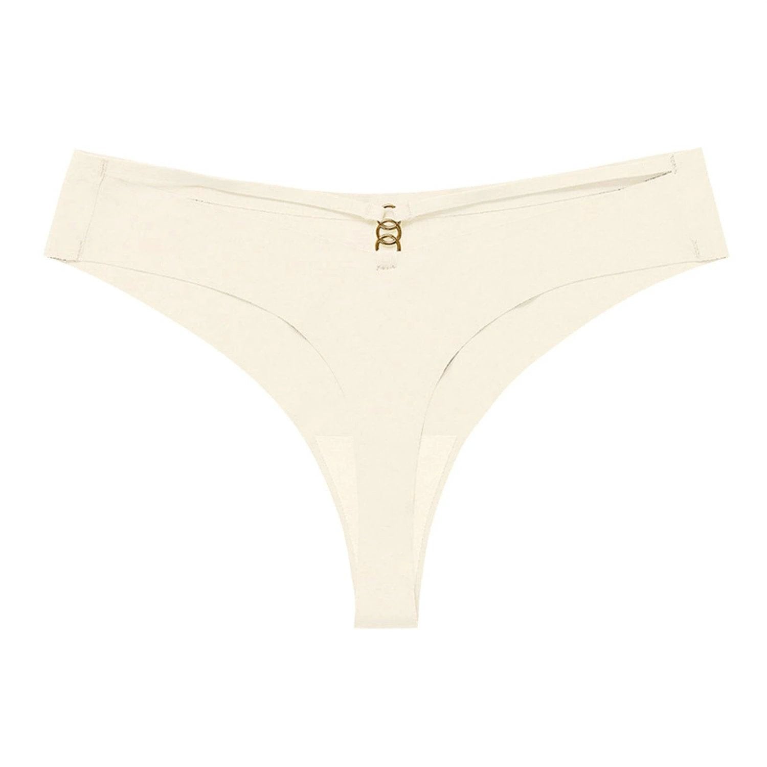 Mandotos Ice Silk G-String Thong Set for Women with seamless low-waist design and hollow out T-back, comfortable and sexy lingerie.