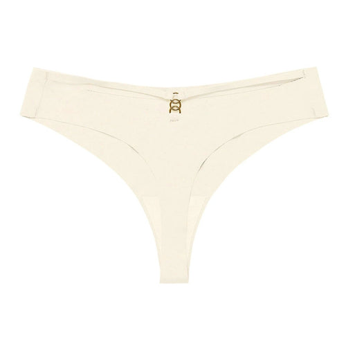 Mandotos Ice Silk G-String Thong Set for Women with seamless low-waist design and hollow out T-back, comfortable and sexy lingerie.