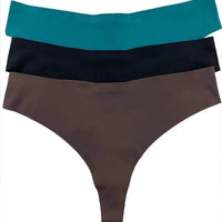 Mandotos Ice Silk G-String Thong Set for Women, seamless low-waist lingerie with hollow out T-back design, confident and sexy.