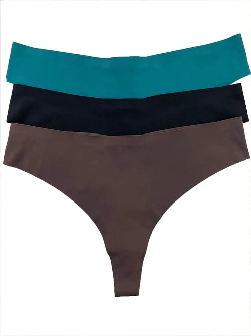 Mandotos Ice Silk G-String Thong Set for Women, seamless low-waist lingerie with hollow out T-back design, confident and sexy.