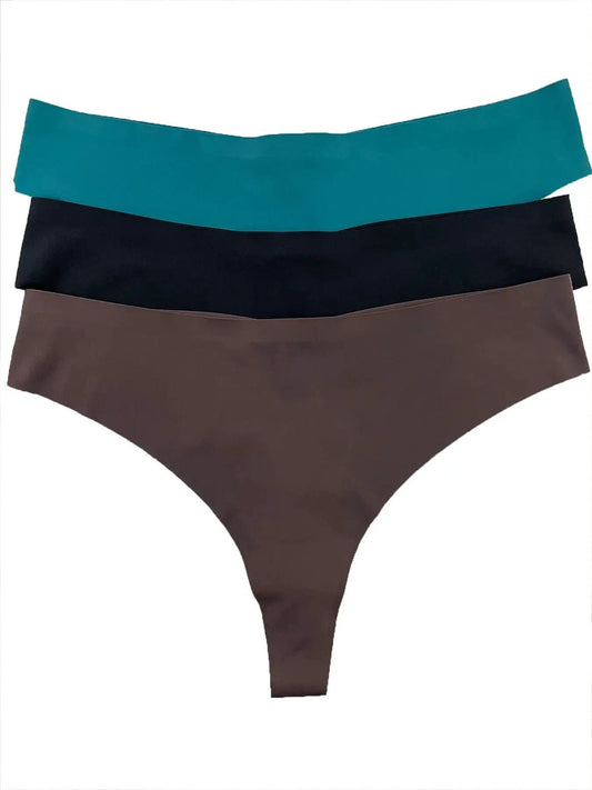 Mandotos Ice Silk G-String Thong Set for Women, seamless low-waist lingerie with hollow out T-back design, confident and sexy.